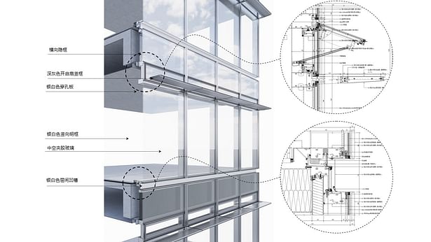 Detail drawing of the typical facade module 