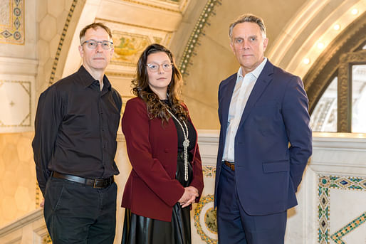 Farr Associates Leadership Team (left to right): Len Sciarra, Vice President & Director of Sustainability; Mercedes E Miley, President; Doug Farr, Founder. Photo: Kai Brown Photography