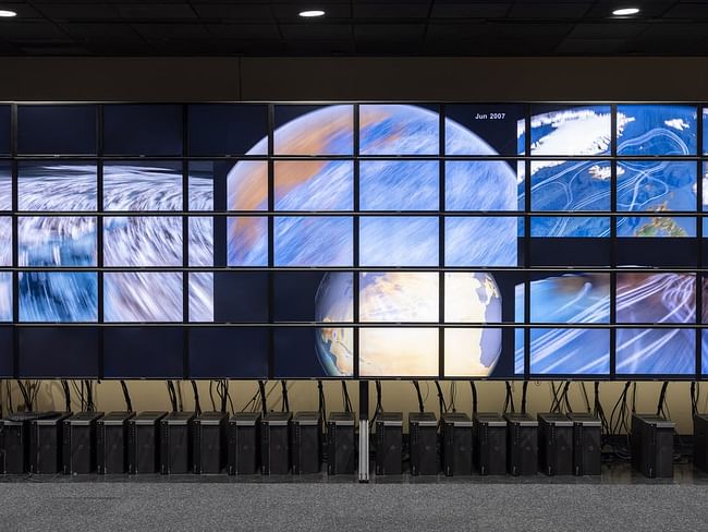 The University of Texas, visualization room at the Institute for Computational Engineering and Sciences. Image © Armin Linke, 2018