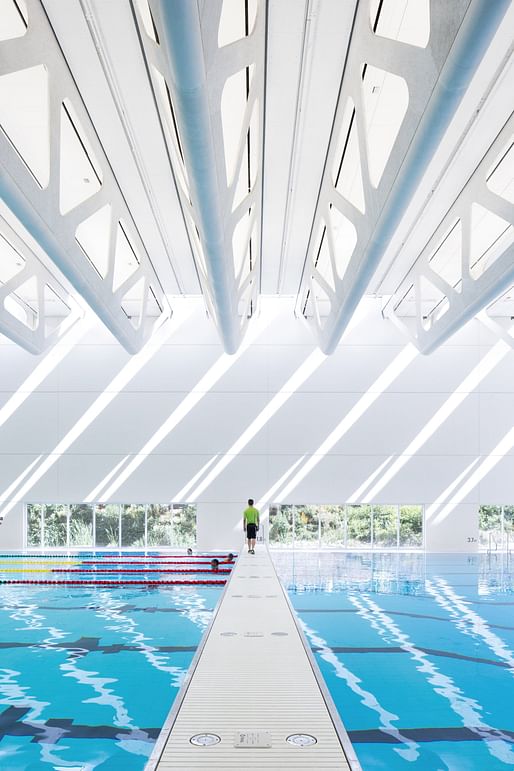 Guildford Aquatic Centre by Revery Architecture (Associate Architect: SHAPE Architecture). Photo: Revery Architecture.