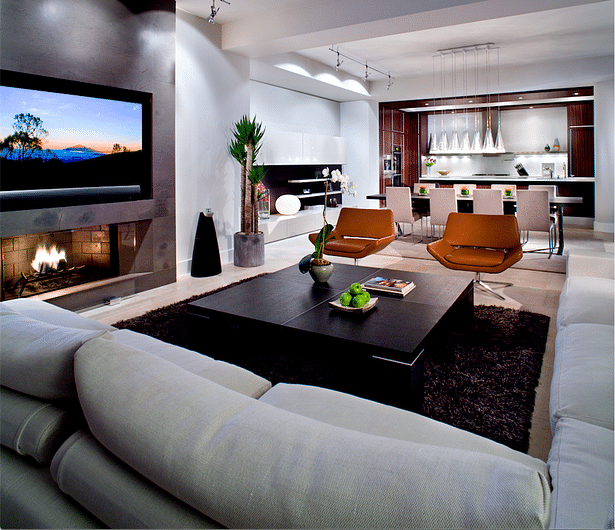 Living room with fireplace