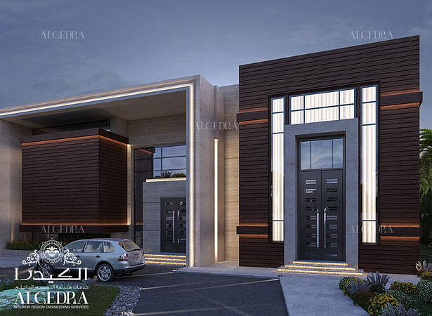 Villa facade lighting design