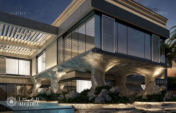 Contemporary villa exterior design