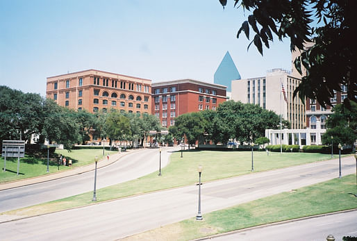 A view of Dealey Plaza in Dallas, Texas. Image courtesy of Wikimedia user Brodie319. 