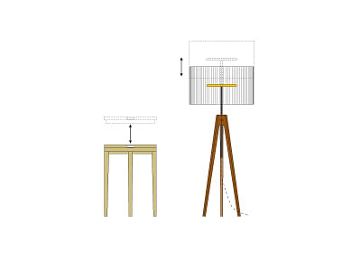 drawings - table and lamp
