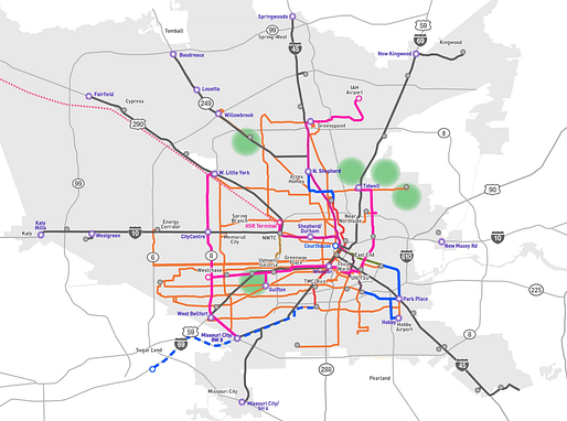 View of proposed service enhancements and expansions. Image courtesy of Metro Next. 