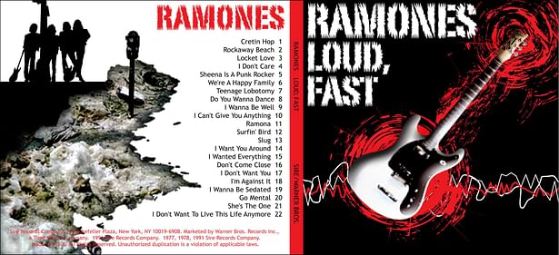 This piece is a CD cover for The Ramones, a seminal punk rock band.