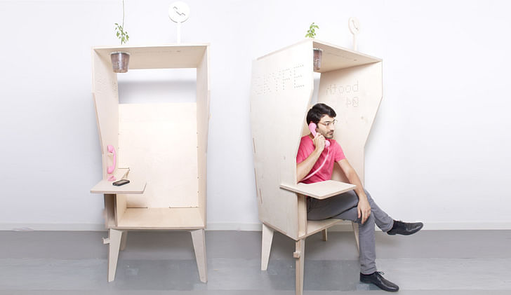 The 'Wiki Booth' is a hybrid telephone and solo working booth. Images courtesy Opendesk.