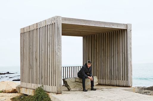 Alejandro Aravena at the seafront. Photograph by Anthony Cotsifas.