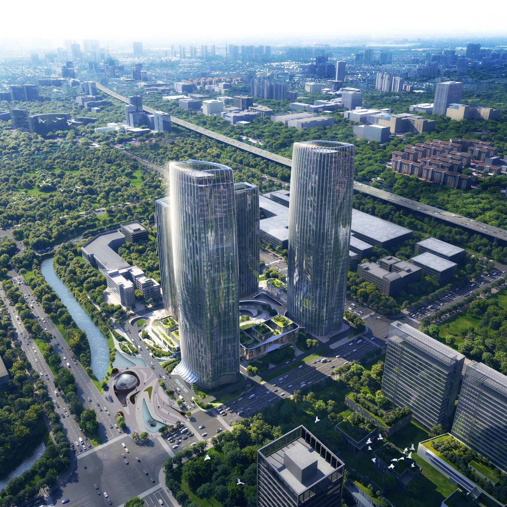 Aedas-Designed Double Twin Towers Complex Setting Itself to be The ...