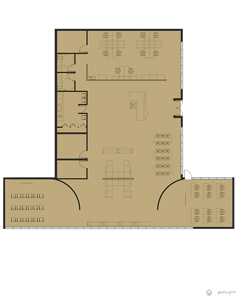 Progression Meeting Space Floor Plan: AutoCAD, Adobe Photoshop