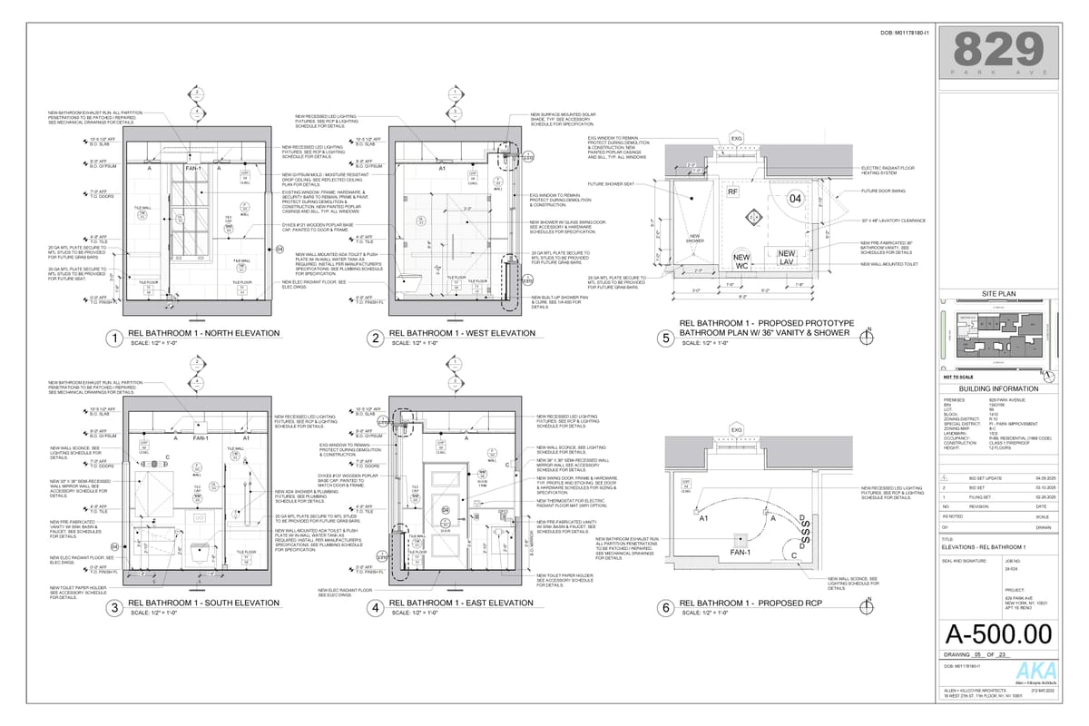 Image showcasing 829 Park Ave - Apartment 1E Renovation - Construction Documents | Gian ...