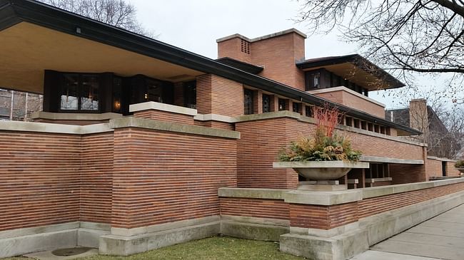 The Frederick C. Robie House (constructed 1910, Chicago, Illinois); Photo by Garrett Karp.