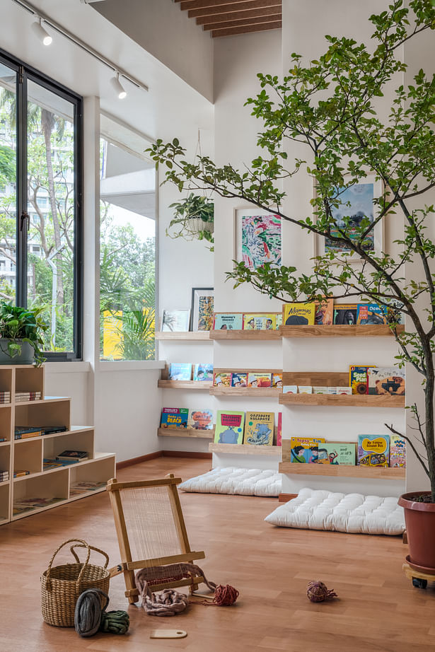 Reading corner for kids at the School