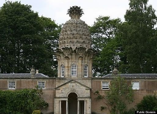 The Dunmore Pineapple, built in 1761, is said to 'rank as the most bizarre building in Scotland.' The building, home to the Earls of Dunmore, contained a hothouse, used for, you guessed it, growing pineapples. 