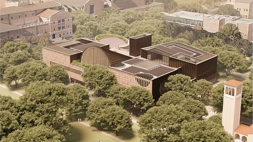 Rendering of Adjaye Associates' design for the new Rice University student center. Image: Adjaye Associates.