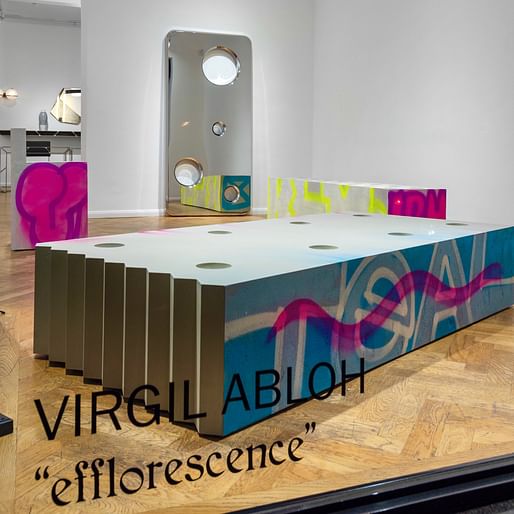Virgil Abloh's "Efflorescence" show on display in London. Image courtesy of Galerie kreo via/Twitter