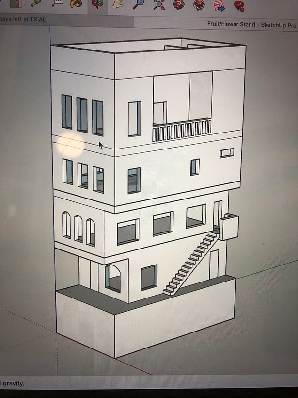 3D building model creating using SketchUp.