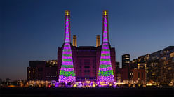 London’s Battersea Power Station hosts giant Christmas tree animation by artist David Hockney