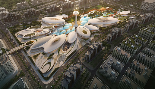 Aljada Central Hub in Sharjah by Zaha Hadid Architects. Rendering: VA.