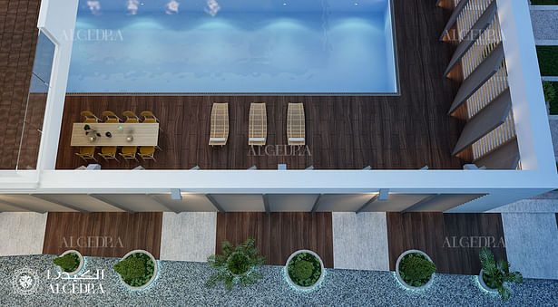 Pool in modern villa 