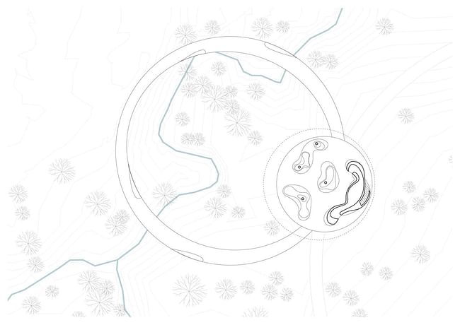 Plan of the pavilion and the circular bridge. Credit- Francis Kéré.