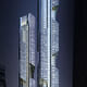 Tower 1 and Tower 2 at night (Image: Adrian Smith + Gordon Gill Architecture)