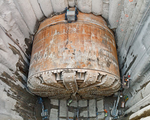 Bertha's 57-foot-diameter drill head in 2015. Photo: Washington State Department of Transportation/Flickr