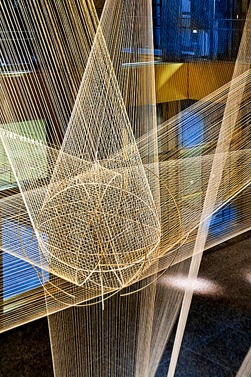 Lighting design for Richard Lippold's 'Flight' sculpture, in the lobby of the MetLife building, NYC by bluarch architecture