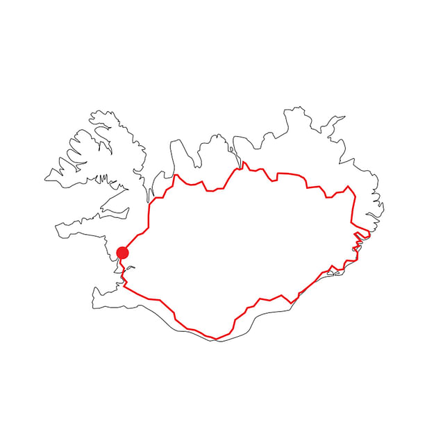 Location along Route 1 in Iceland