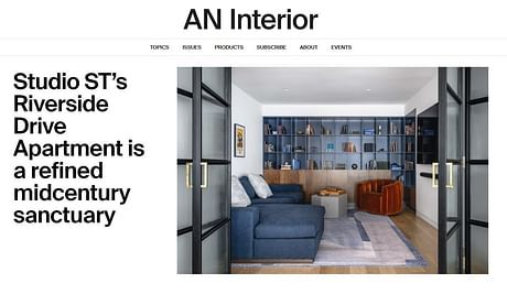 Our Riverside Drive Apartment on the front page of AN Interior!