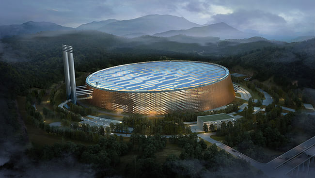 schmidt hammer lassen architects and Gottlieb Paludan Architects' winning proposal for the Shenzhen East Waste-to-Energy Plant. Image courtesy of the architects.