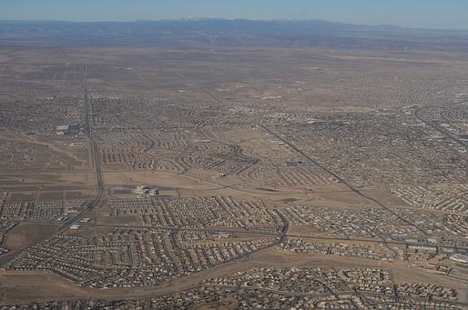 Antonia Malchik argues in her aeon essay, The end of walking, that "Americans have been stripped of the right to walk, challenging their humanity, freedom and health." (Aerial photo of Albuquerque, New Mexico by Joe Mabel/Wikimedia Commons.)