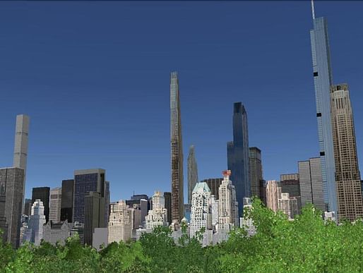 New York skyline with 'supertall' skyscrapers if proposed buildings are completed. Credit: NY Yimby