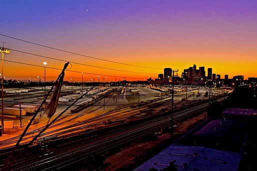 Overlooking the Mission Junction railroad tracks onto Downtown Los Angeles in the distance. Photo: Todd Huffman/Flickr.