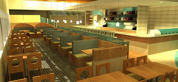 Sharky's Dining Room and Bar - Rendered using SketchUp and Podium