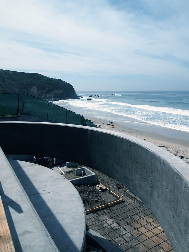 View over Cantelevered Glass-Bottomed Spa (under construction)