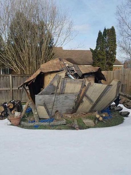 removal of demolished shed...