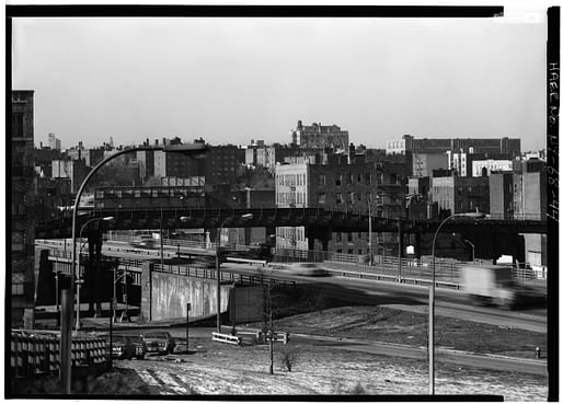 The Cross Bronx Expressway has been cited as an exemplar of the devastating effect of highway construction on many historically black neighborhoods. Image via wikimedia