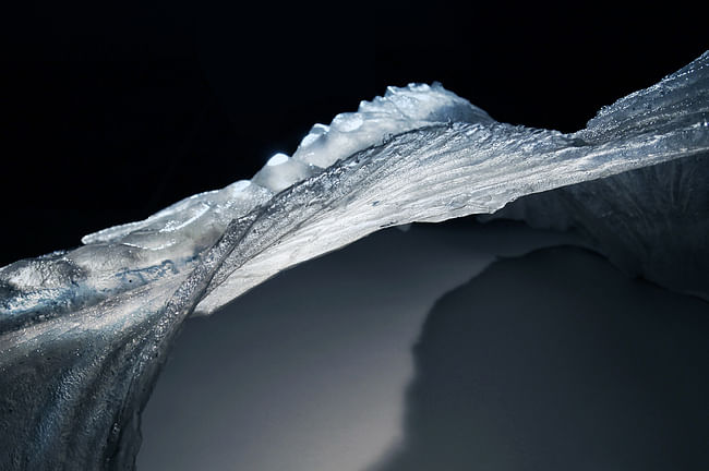 Close-up of contoured fiberglass shell. Image courtesy of thinkTANK.