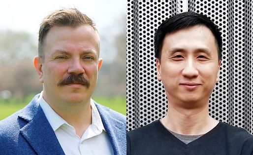 The 2022 Stewardson Keefe LeBrun Travel Grant recipients Tadd Heidgerken and Zui Lig Ng. Image courtesy AIANY 