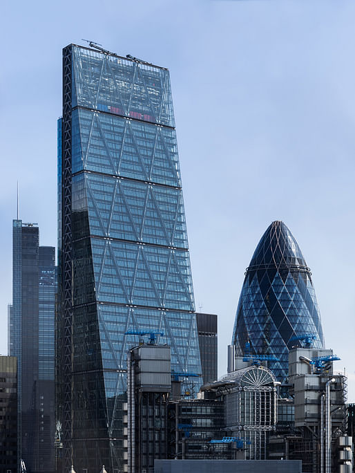 'The Cheesegrater' tower (122 Leadenhall Street) and 'The Gherkin' (30 St Mary Axe). Photo: Colin/Wikipedia