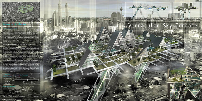 Honorable Mention: 'Vernacular Sky-Terrace' by KHZNH Studio: Amir Izzat Adnan, Nur Farhanah Saffie | Malaysia. 