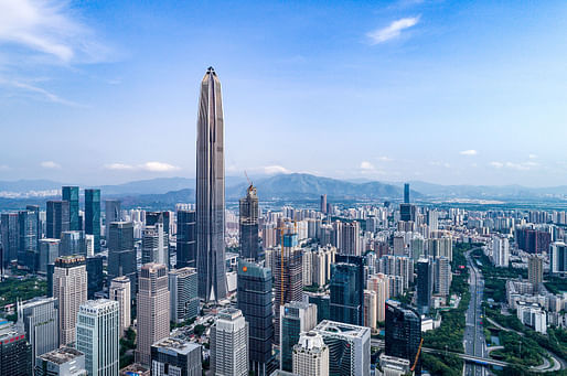 At 599 meters tall, the KPF-designed Ping An Finance Center in Shenzhen is the tallest building completed in 2017. Photo: Tim Griffith for KPF.