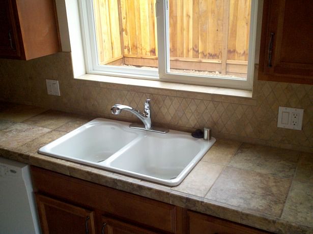 Tiling, Sink Installation, Cabinet Installation