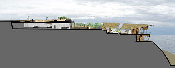 site section through underground parking