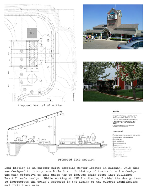 Proposed partial site plan and site section