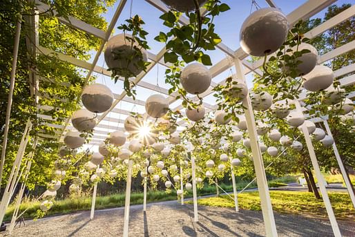 Winner in Architecture, Experiential Installations - Terrain Work: Gravity Field, Jardins de Métis, Canada. Photo credit: JC Lemay