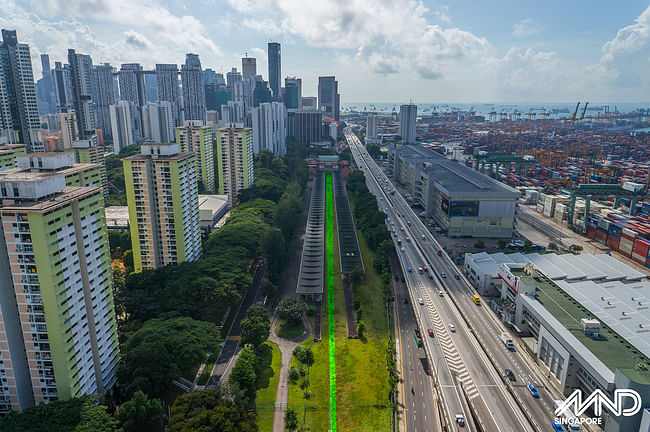 Aerial view of former Tanjong Pagar Railway Station (Rail Corridor marked) © Ministry of National Development