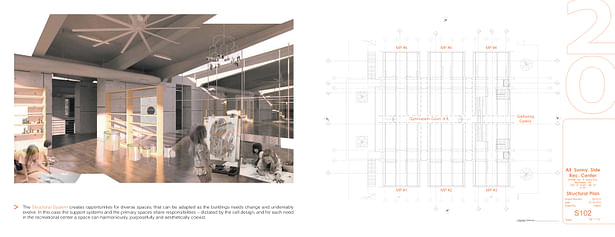 Multi-Purpose Room Perspective / Structural Plan